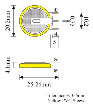 Литий-ионный аккумулятор 3,7 В 60 мА LIR2032V 3PIN