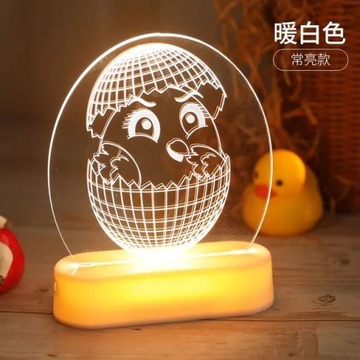 3D śliczne dzieci DIY lampa LED lampka nocna walen