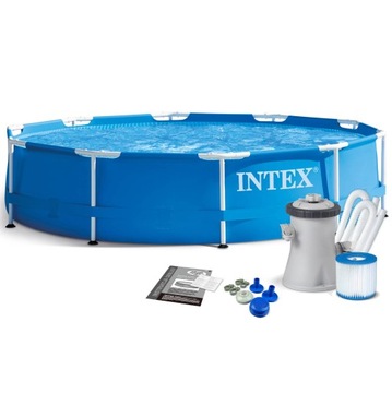 BASEN OGRODOWY STELAŻOWY Z POMPĄ 305 x 76 CM MEGA ZESTAW 16W1 INTEX