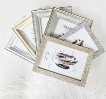 Фоторамка GLAMOUR с серебряными блестками 10х15 LMP-14