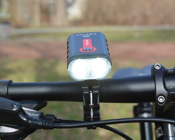 СВЕТОДИОДНАЯ ВЕЛОСИПЕДНАЯ ФАРА ПЕРЕДНЯЯ 1800LM МОЩНАЯ + ЗАДНЯЯ