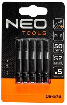 Биты ударные 50мм PH1 1/4” 5шт NEO 09-575