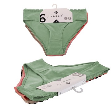ТРУСИКИ ЖЕНСКИЕ ИЗ ХЛОПКА С КРУЖЕВНОЙ ЛЕНТОЙ MORAJ, размер XL, 6 шт. в упаковке