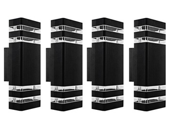 4x WODOSZCZELNA PODWÓJNA LAMPA LED ZEWNĘTRZNA NA ELEWACJĘ DOMU BUDYNKU