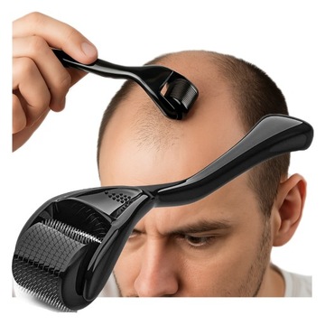 DERMA ROLLER do włosów na porost włosów zakola łysienie + OLEJEK na porost