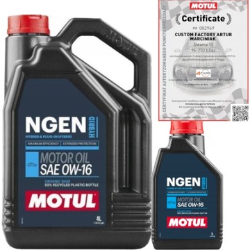 MOTUL NGEN HYBRID 0W16 OLEJ DO HYBRYD TOYOTA HONDA 5L