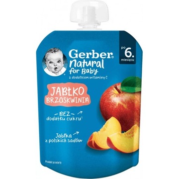 GERBER Natural Mus jabłko, brzoskwinia, 80g