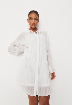 MISSGUIDED PETITE Biała koszulowa sukienka (30)