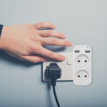 Розетка 2-позиционная.Гнездо-адаптер.Двойное.