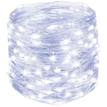 LAMPKI CHOINKOWE LED DRUCIKI OŚWIETLENIE OZDOBY ŚWIĄTECZNE NA BATERIE 50LED