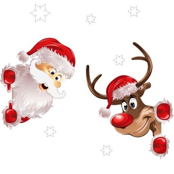 САНТА ОЛЕНЬ Наклейки на холодильник, шкаф, 65х45см