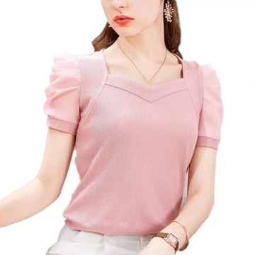 Casual Women Blouse 3/4 Sleeves Breathable Lightwe