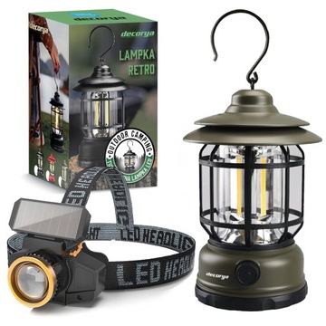 LAMPKA LED BEZPRZEWODOWA PRZENOŚNA AKUMULATOROWA + CZOŁOWA LATARKA LED USB