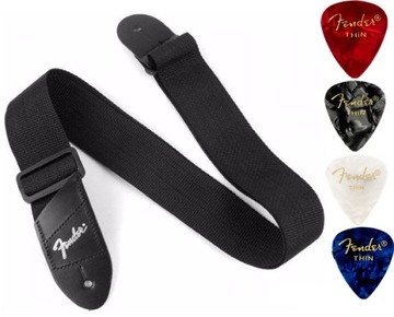 FENDER pas gitarowy akustyk elektryk + kostki