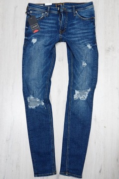 JACK&JANESSPRAY ON TOM JEANS SKINNY spodnie męskie PREMIUM 32/34 pas 82