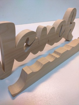 Janek Imię dziecka Napis z drewna 40cm litera 3D napisy drewniane