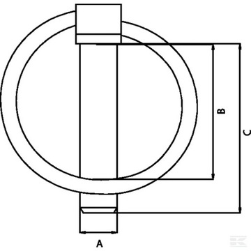 Zawleczka składana z kółkiem 9x43 mm, 50 sztuk