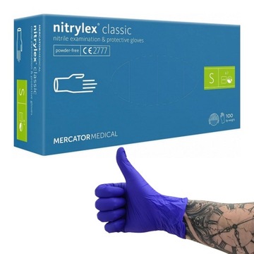 Rękawiczki Rękawice Nitrylowe S 100szt Niebieskie