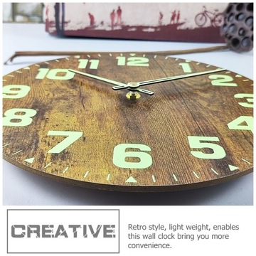 ДЕРЕВЯННЫЕ НАСТЕННЫЕ ЧАСЫ ДЛЯ СПАЛЬНИ С СВЕТЯЩИМСЯ ОГОНЕМ