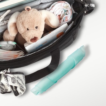 Silikonowy śliniak- ultracienki Babyono 1598/01 turkusowy