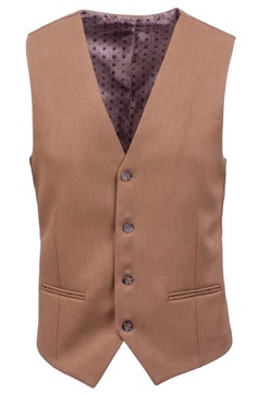 KAMIZELKA MĘSKA ELEGANCKA WIZYTOWA BRĄZOWA 48 pl