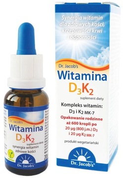 WITAMINA D3 + K2 MK-7 krople NATURALNE dr Jacobs