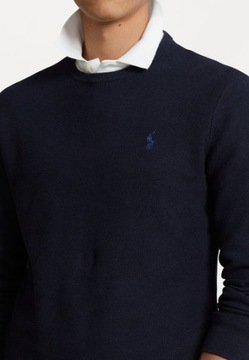 Sweter Polo Ralph Lauren granatowy z bawełny S