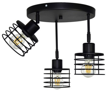 Подвесная потолочная лампа Черный потолок черная корзина движущаяся проволока 3 светодиода