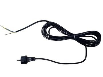 Przewód PCV czarny H05VV-F 3x0,75 5,25m wtyczka IP X4