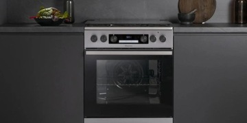 Газовая плита HISENSE HKS5C71XF AirFry 50 см, нержавеющая сталь