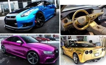 FOLIA OKLEINA LUSTRZANA CHROM SREBRNA 152cmx1M