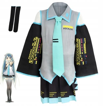 Cosplay Hatsune Miku Halloween Kostium Niebieski