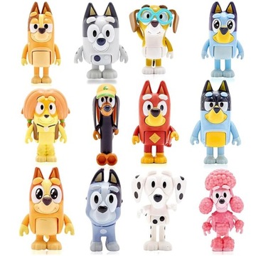 12X BLUEY BINGO PIESKI RODZINA PRZYJACIELE FIGURKA ZABAWKI
