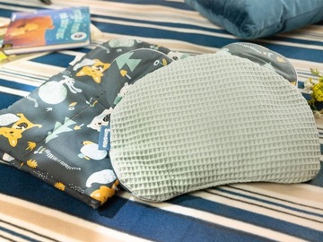 KOMPLET DO WÓZKA 2w1 - KOCYK KOŁDERKA PODUSZKA MIŚ MUŚLINOWY BAWEŁNA 100%