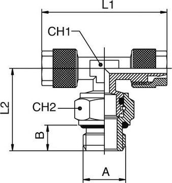 ВИТОЙ Т-образный СОЕДИНИТЕЛЬ ШЛАНГА 8/6 - 1/8''