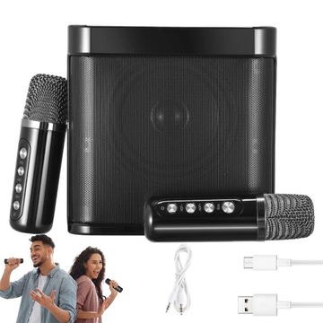 przenośny głośnik 5.0 z 2 mikrofonami bezprzewodowymi głośnik Bluetooth