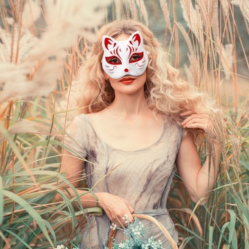 Маска для лица кошки Аниме-маски своими руками 6 шт.