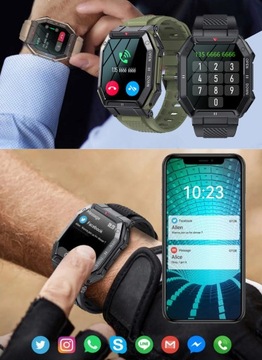 SMARTWATCH ZEGAREK MĘSKI SPORTOWY WODOODPORNY ROZMOWY KROKI EKG CIŚNIENIE