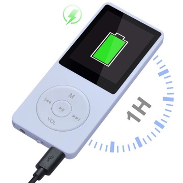 MP3-ПЛЕЕР ТОНКИЙ ПОРТАТИВНЫЙ ЭЛЕКТРОННАЯ КНИГА С BLUETOOTH FM-РАДИО 16 ГБ HI-FI БЕЛЫЙ