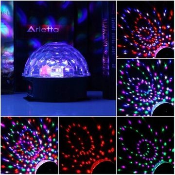 6 Colors Led Crystal Magic Ball Effect Light Disco