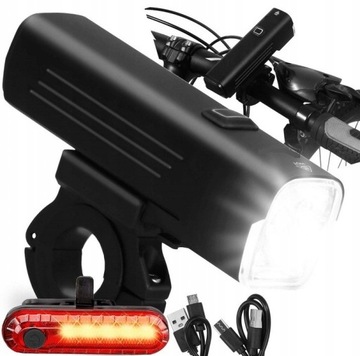 Aż 1000lm Mocna Lampka Rowerowa światłoLED przód +tył latarka 4800mAh Rower