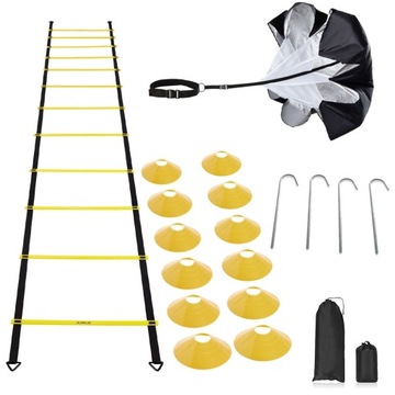 ФУТБОЛЬНАЯ КОМПЛЕКТ ТРЕНИРОВОЧНАЯ ЛЕСТНИЦА С КОНУСАМИ ДЛЯ ТРЕНИРОВКИ Ловкости