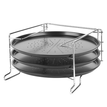 Kpl. 3 blach do pizzy ze stojakiem Appetito 32 cm