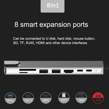 WC7367 Type-c Docking Station HUB To HDMI+RJ45+PD+USB3.0/2.0