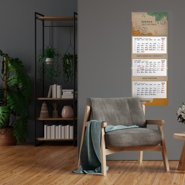 Kalendarz 3dzielny ECO 2025 trójdzielny z wypukłą główką firma logo PROJEKT