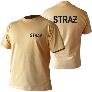 Koszulka Piaskowa z haftem STRAŻ