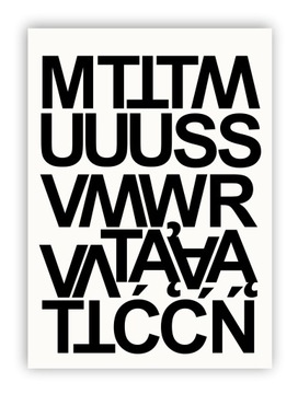 Czarny Alfabet i Cyfry 50mm samoprzylepne literki