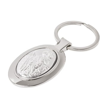 Brelok metalowy z św. Krzysztofem w pudełku