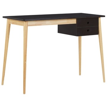 Biurko Z Szufladami 106 X 48 Cm Czarne Z Jasnym Dr