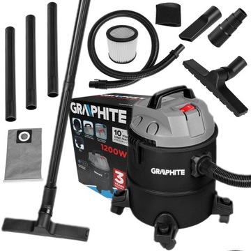 ГРАФИТОВЫЙ МОЩНЫЙ ПЫЛЕСОС ДЛЯ СТРОИТЕЛЬСТВА 1200ВТ 20Л + АКСЕССУАРЫ